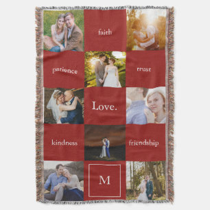 Couverture Mots et photos personnalisés Signifiant Cadeau Rou