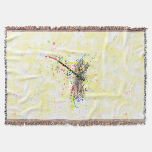 Couverture Mouche dragonfly à l'aquarelle tendance mignonne (Devant)