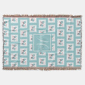 Couverture Moufle de Noël la plus joyeuse Monogramme Bleu Arc (Devant)