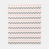 Couverture moyenne moderne rose et gris Chevron (Devant)