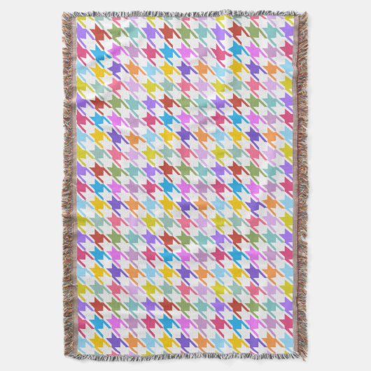 Couverture Multicolor Houndstooth+Motif blanc (devant Vertical)