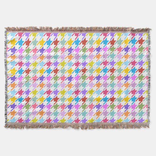 Couverture Multicolor Houndstooth+Motif blanc (Devant)