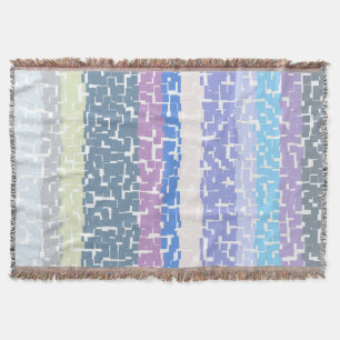 Couverture Multicolore cool vert/gris/beige/rose/violet/bleu