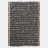 Couverture Musique Note Thème Lancer Blanket Musique Noir & b (devant Vertical)