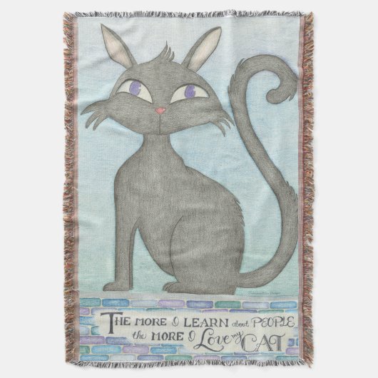 Couverture My Cat - Mark Twain Citation Inspiré Throw Blanket (devant Vertical)