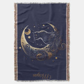 Couverture Mystical Cat Moon - Personalized Celestial Gift (devant Vertical)