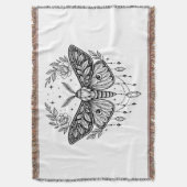 Couverture Mystical Gothic Moth Botanical Celestial Line Art (devant Vertical)