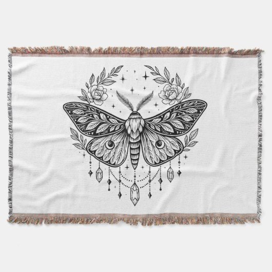 Couverture Mystical Gothic Moth Botanical Celestial Line Art (Devant)