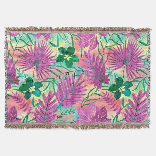 Couverture Nalani Hawaiian Tropical Garden Fuchsia (Devant)