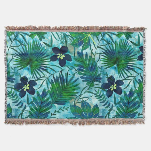 Couverture Nalani Hawaiian Tropical Garden Turquoise (Devant)