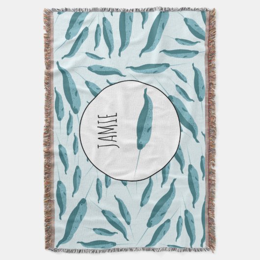 Couverture Narwhal dans le Motif de l'océan bleu (devant Vertical)