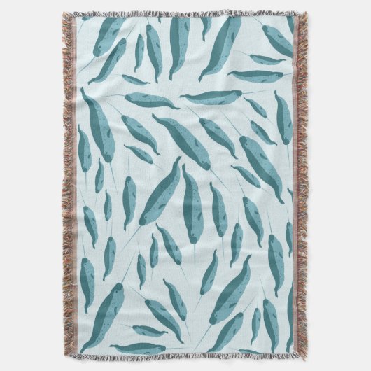 Couverture Narwhal dans le Motif de l'océan bleu (devant Vertical)