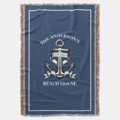 Couverture Nautical Beach House Nom de famille Est Ship Ancre (devant Vertical)