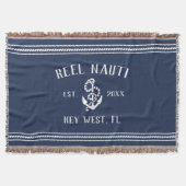 Couverture Nautical Navy Blue Rustic Ancre Nom du bateau (Devant)