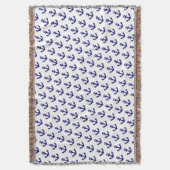 Couverture Nautical Vintage Navy Blue anchors pattern (devant Vertical)