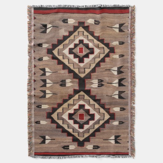 Couverture NAVAJO FEATHER PATTERN TAPESTRY 1900 reprint     (devant Vertical)