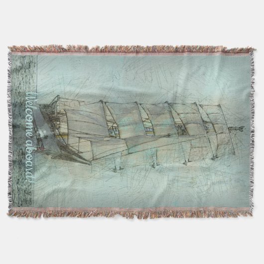 Couverture Navire classique nautique (bleu) (Devant)