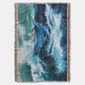 Couverture Navire dans la mer dans la tempête, Nautique, Bleu (devant Vertical)