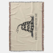 Couverture Ne marche pas sur moi Drapeau Gadsden BLACK BEIGE (devant Vertical)