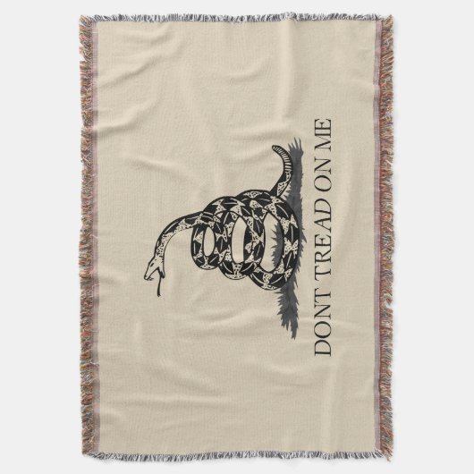 Couverture Ne marche pas sur moi Drapeau Gadsden BLACK BEIGE (devant Vertical)