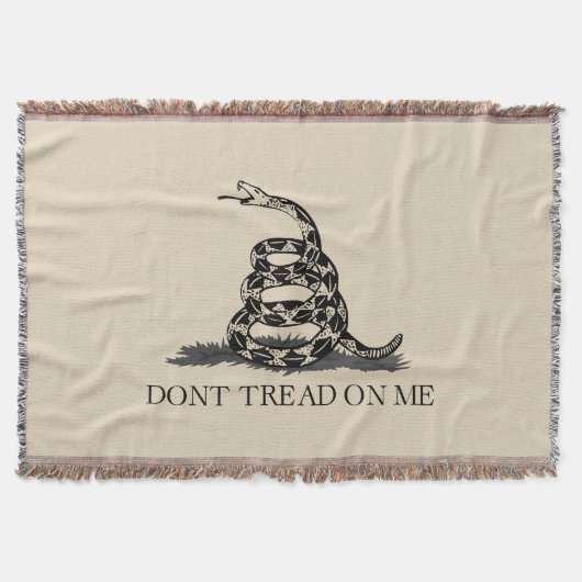 Couverture Ne marche pas sur moi Drapeau Gadsden BLACK BEIGE (Devant)