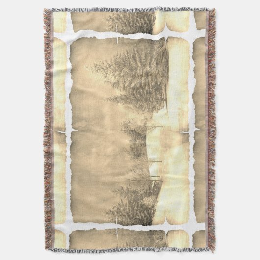 Couverture Neige rustique scène hivernale à feuillage persist (devant Vertical)