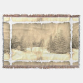 Couverture Neige rustique scène hivernale à feuillage persist (Devant)