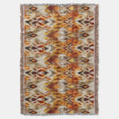 Couverture Neutralité moderne Boho Brown Orange Ikat Tribal (devant Vertical)