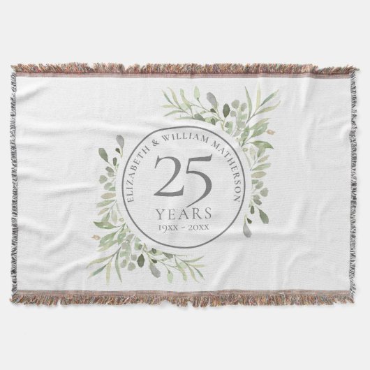 Couverture Noces d'argent 25 ans de mariage avec feuillage (Devant)