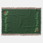 Couverture Noël classique vert plaid rouge saint feuille (Devant)