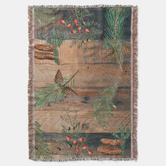 Couverture Noël Conifères rustiques Bois de pin (devant Vertical)