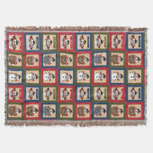 Couverture Noël Couleur Snowmen Carrés (Devant)