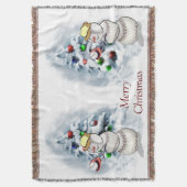 Couverture Noël de baseball Snowman (devant Vertical)