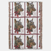 Couverture Noël Doberman Pinscher (devant Vertical)