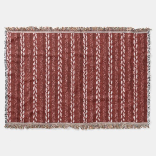 Couverture Noël Faux Fils Rouges Tissés (Devant)