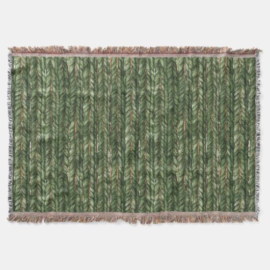 Couverture Noël Faux Fils Verts Tissés (Devant)
