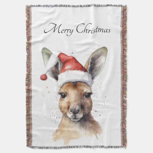 Couverture Noël Kangaroo, personnalisable (devant Vertical)