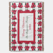 Couverture Noël Poinsettia Famille de vacances Personnaliser (devant Vertical)