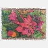 Couverture Noel Poinsettia peinture aquarelle originale (Devant)