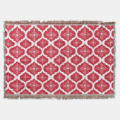 Couverture Noël Rouge Blanc Snowflakes Lattice Motif (Devant)