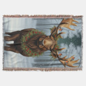 Couverture Noël rustique orignal forêt boisée hivernale (Devant)