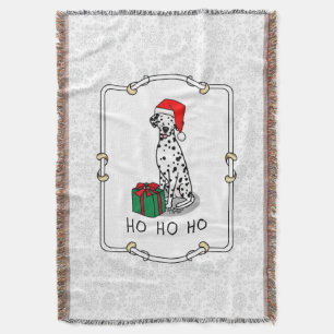Couverture Noël Santa Hat Chien dalmate (noir 1) Amusant