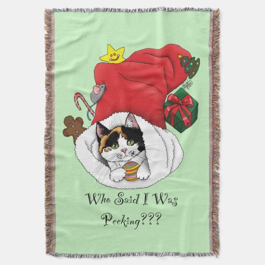 Couverture Noël Stocker mignonne Calico Kitten (devant Vertical)