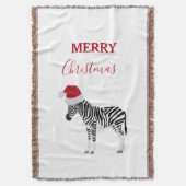 Couverture Noël Zebra Funny Animal avec Santa Hat (devant Vertical)