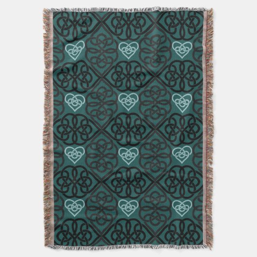 Couverture Noeud Celtique Moderne Et Coeur Dark Motif Turquoi (devant Vertical)