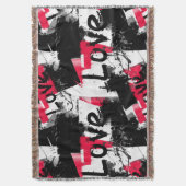 Couverture Noir et blanc avec taches rouges amour motif (devant Vertical)