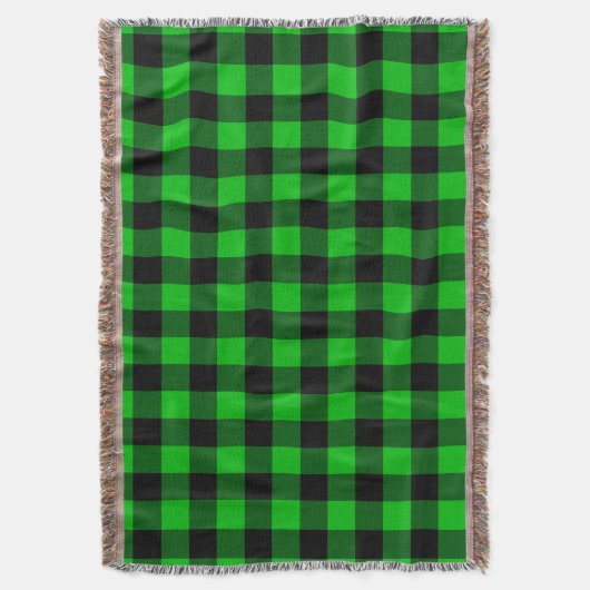 Couverture Noir et vert Plaid coché (devant Vertical)