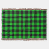 Couverture Noir et vert Plaid coché (Devant)