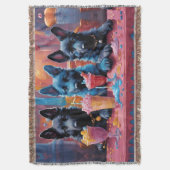 Couverture Noir N Bleu Chiens de Berger Allemand Chiens De Mi (devant Vertical)