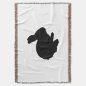 Couverture Noir Silhouette Lapin De Pâques Lève Blanche (devant Vertical)